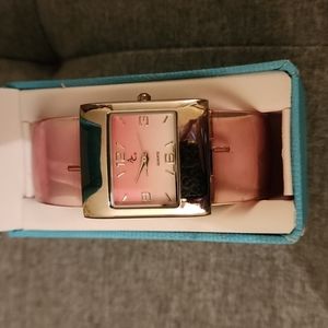 CATO Silver Pink Tone Translucent Cuff Watch women’s